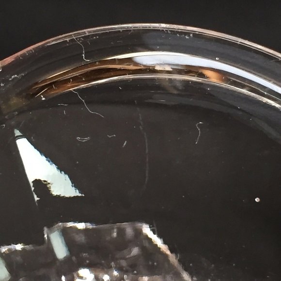 Clear Art Glass Candlestick Holder Flower Petal Fluted Base Hexagonal Top Vtg - Picture 12 of 12